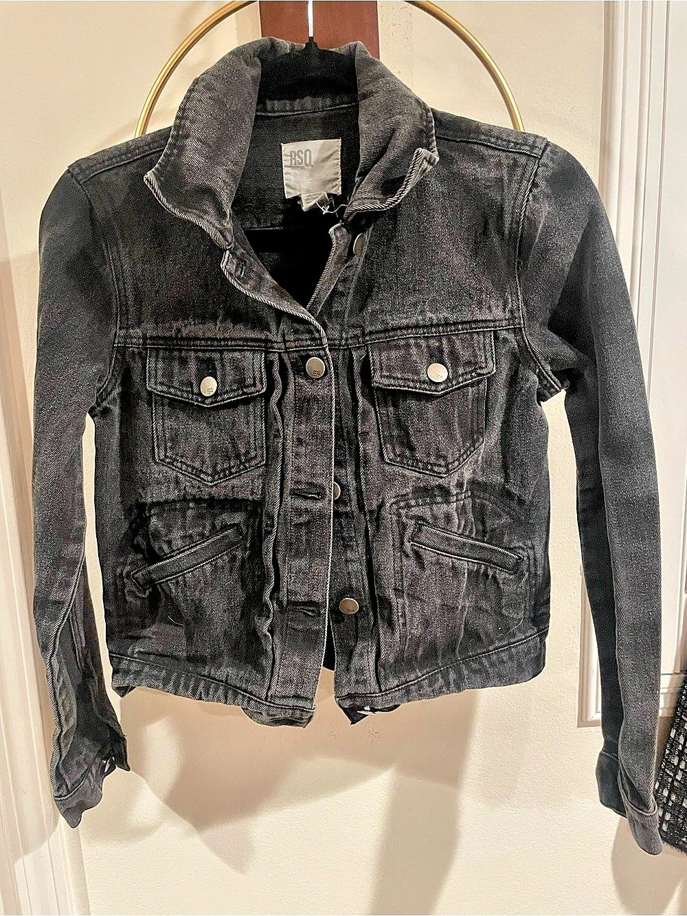 RSQ Women's Black Denim Jean Jacket